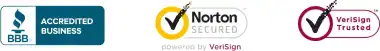 BBB Accredited Business. Norton Secured. Verisign Trusted.